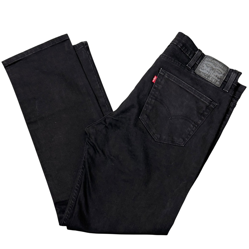 Levi's 511 Slim Fit Black Denim Jeans Mens 38x30 NWOT- Slim Leg Clean Jeans